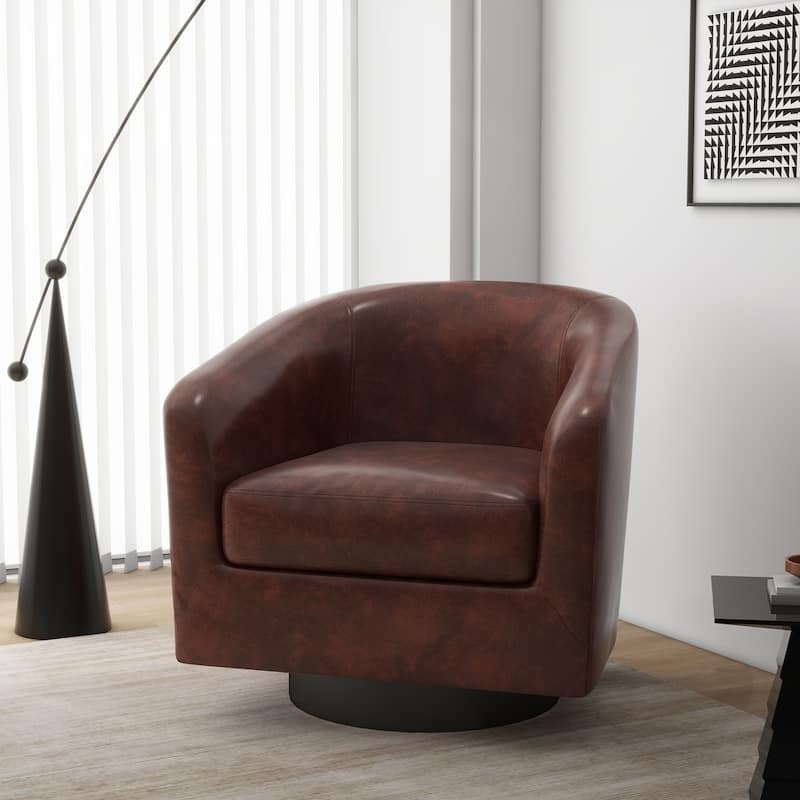 Modern 360°Swivel Accent Chairs Barrel Armchairs