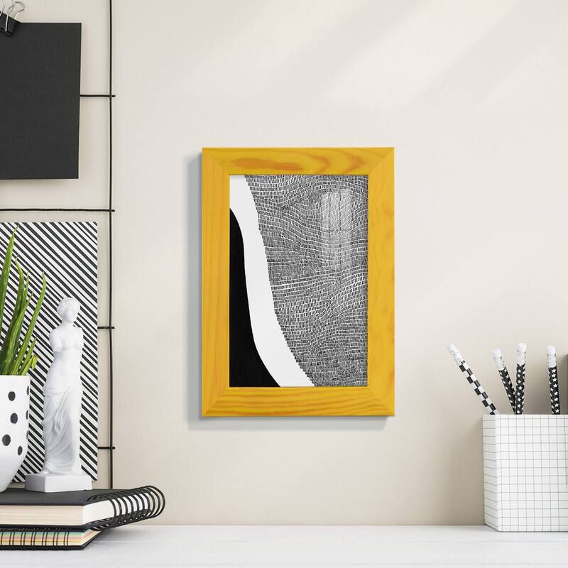 Black & White Abstract I -Framed Print w/glass-Cherry Red