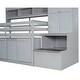 preview thumbnail 9 of 14, Efficient Twin Size Wooden Loft Bed Big Storage, Under-bed Desk, Drawers and Integrated Wardrobe, Mobile Workstation, Grey