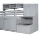 preview thumbnail 7 of 11, Twin Size Wooden Loft Bed with Built-in Wardrobe & Under-bed Desk, Storage Bed with Drawers and Shelves, for Kids Girl Boy, Grey