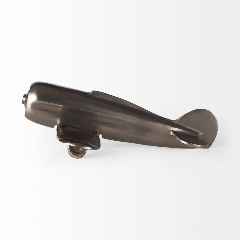 Maverick I 12L x 16W Gray Metal Bomber Plane