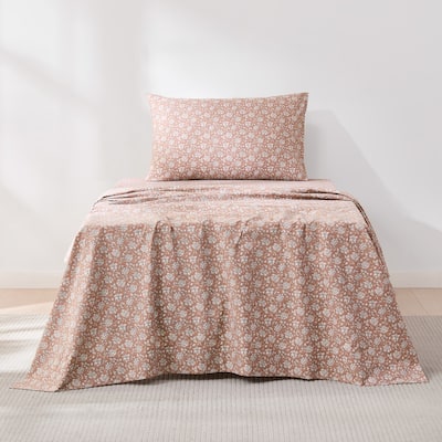 Lush Decor Zara Floral Block Cotton Sheet Set