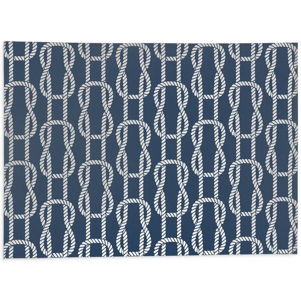 NAUTICAL KNOTS DARK BLUE Kitchen Mat By Becky Bailey Bed Bath