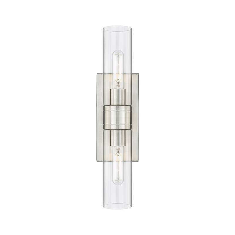 Innovations Lighting Ballston Urban - 2 Light 8" Wall-Mounted Bath Vanity Light - Clear/Satin Nickel