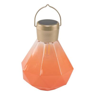 Solar Glass Gem Light - Coral