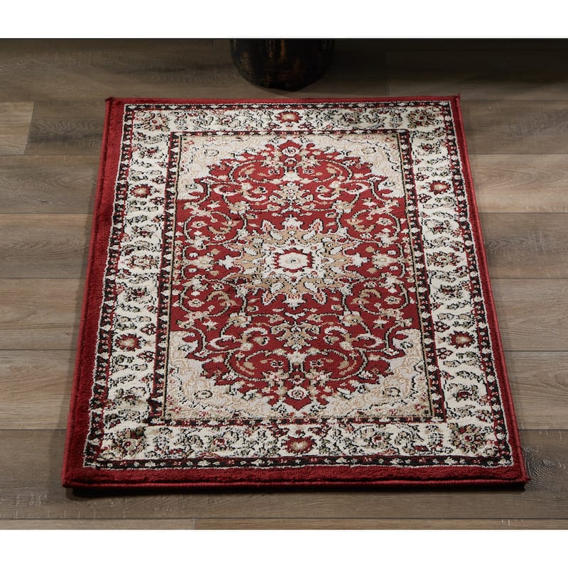 Vaso Collection Traditional Polypropylene Area Rug