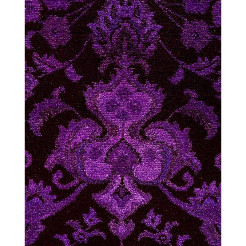 Fine Vibrance One-of-a-Kind Hand-Knotted Area Rug - Purple, 9' 1" x 12' 3" - 9' 1" x 12' 3"