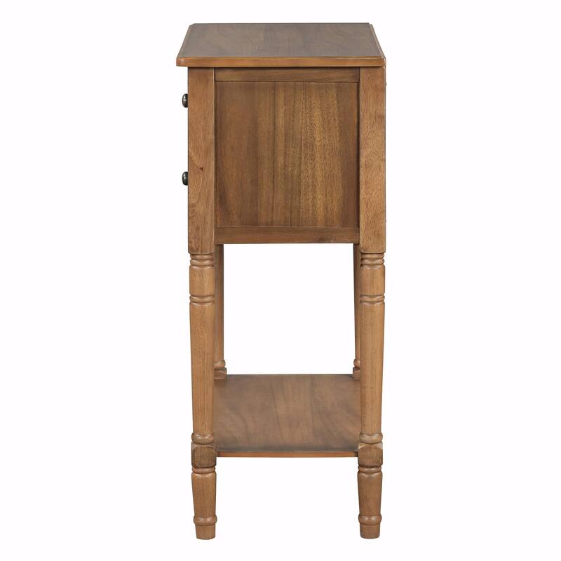 Narrow Console Table with 3 Drawers and Bottom Shelf
