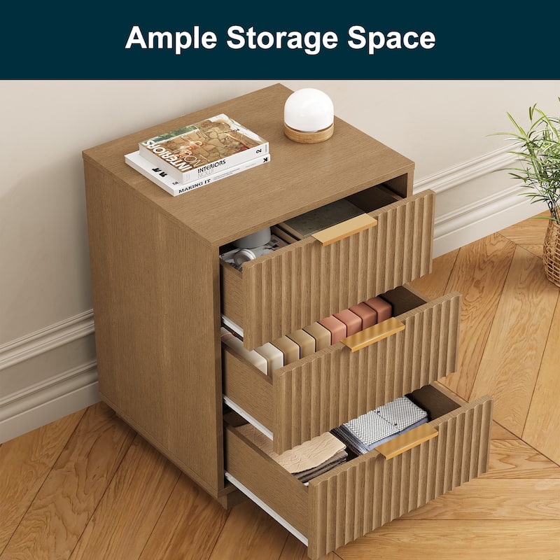 3-Drawer Nightstand for Bedroom