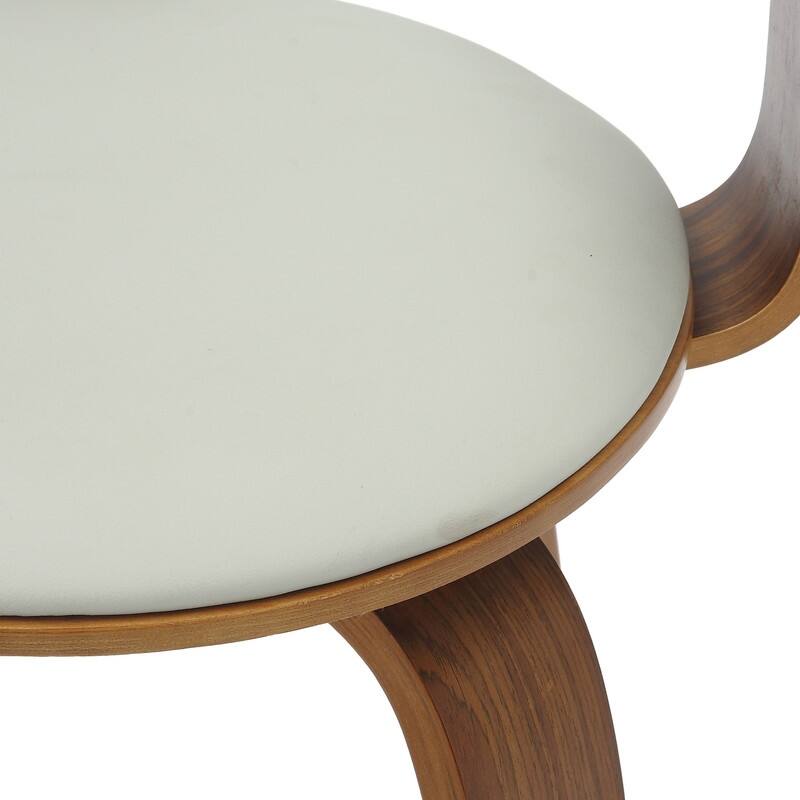 Brivo Modern Leather Swivel Accent Dining Chair in Solid Wood Frame with Open Curved Back Design for Home Living or Dining Room