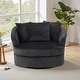 preview thumbnail 18 of 74, UIXE Oversize 43" Plush Corduroy Swivel Barrel Chair Comfy Accent Chair For Living Room