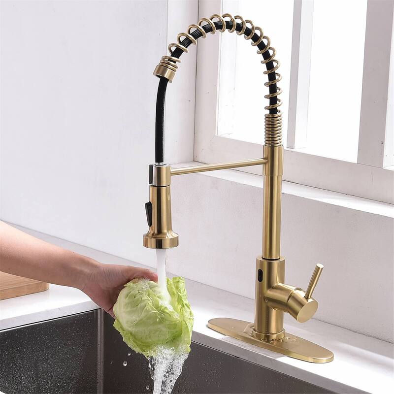 Touchless Pull Down Kitchen Faucet Single Handle Commercial Kitchen Sink Faucets With Sprayer Smart Single Hole Taps With Valve