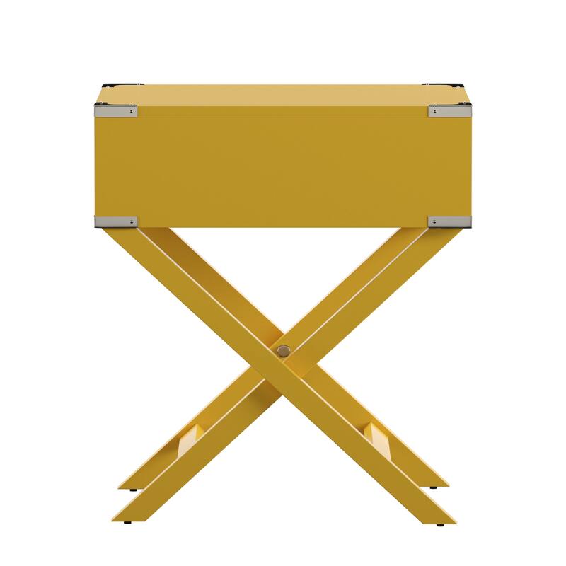 Kenton X Base Wood Accent Campaign Table by iNSPIRE Q Bold