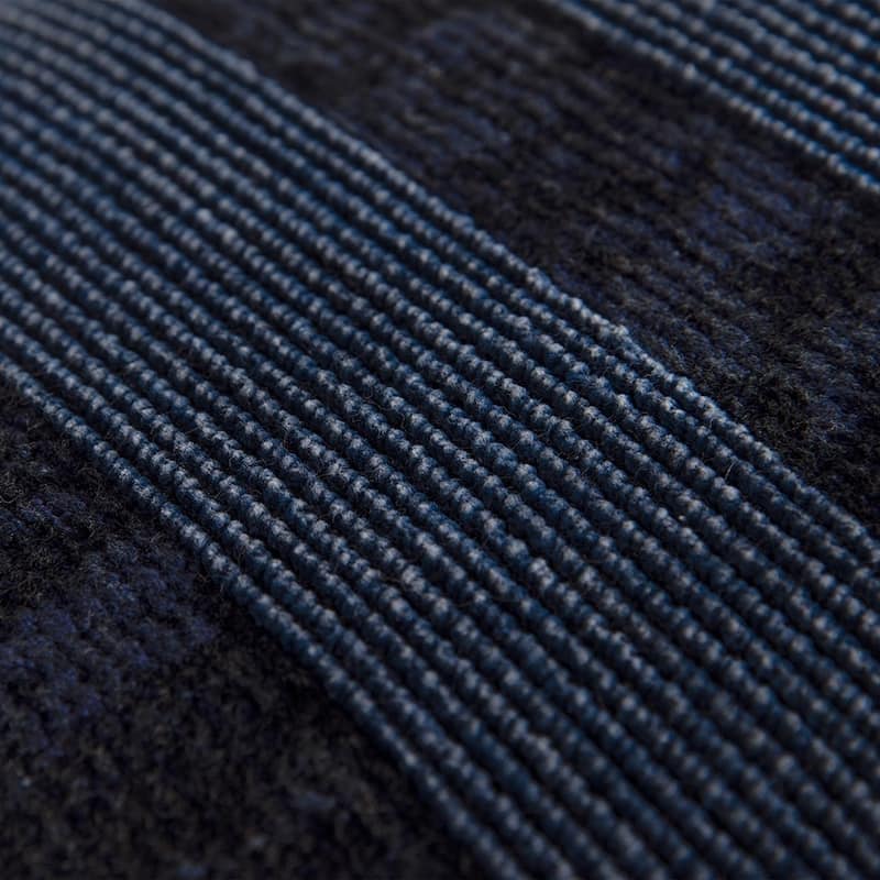 HomeRoots Navy Dimensional Stripe Modern Lumbar Pillow