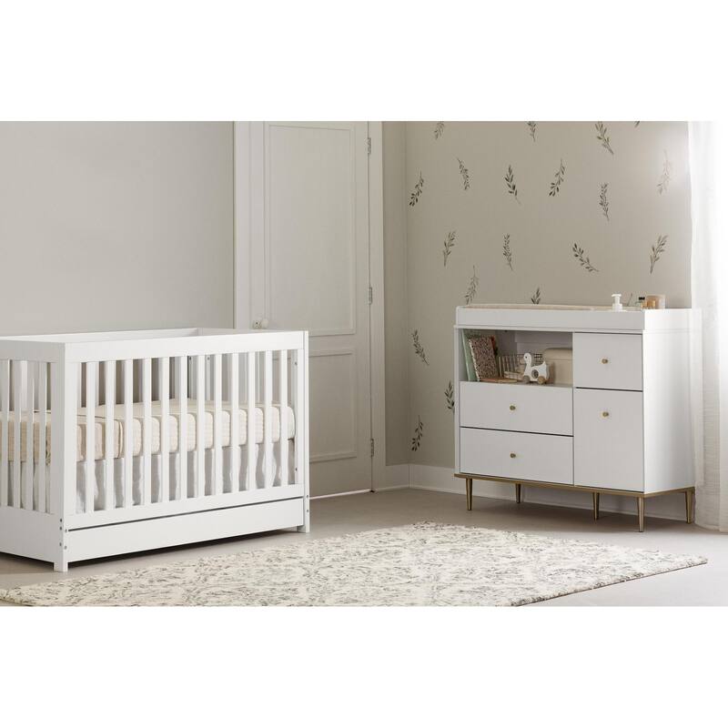 South Shore Dylane Changing Table with Drawers and Open Storage