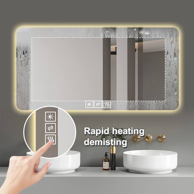 Wall mounted LED lighting mirror
