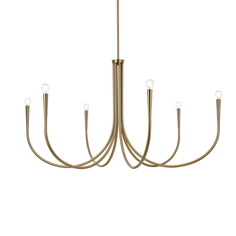 Elegant Lighting LD722D50 Layne 6 Light 50" Wide Taper Candle Style - Gold