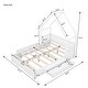 preview thumbnail 3 of 15, Wood Queen Size House Platform Bed with Guardrail and 2 Drawers