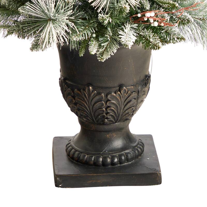 5ft Christmas Tree with Lights & Bendable Branches - Holiday Decor Urn Base - Green - 60