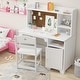 preview thumbnail 5 of 10, Kids Study Desk & Chair Set with Storage, Ergonomic Learning Table with Bookshelf for Ages 3–8