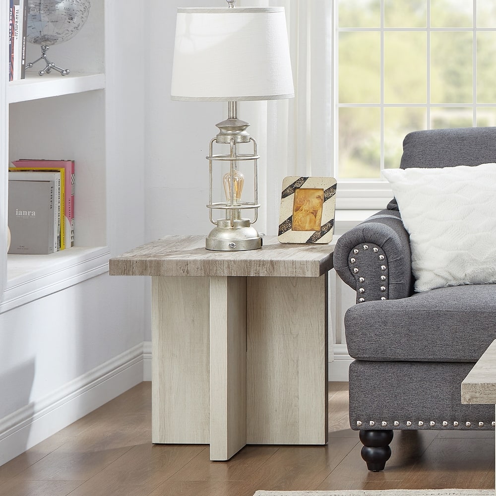 Roundhill Furniture Mchome Square End Table, Nightstand