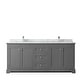 preview thumbnail 21 of 19, Avery 80-inch Double Vanity, Marble Top, Square Sinks, No Mirror