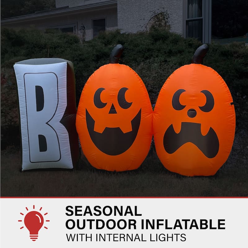 Haunted Hill Farm 4-Ft. Tall Pre-lit Inflatable Boo Sign
