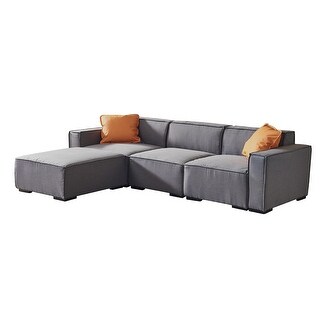 Modular L-shape Sofa with Convertible Ottoman Chaise - Bed Bath ...