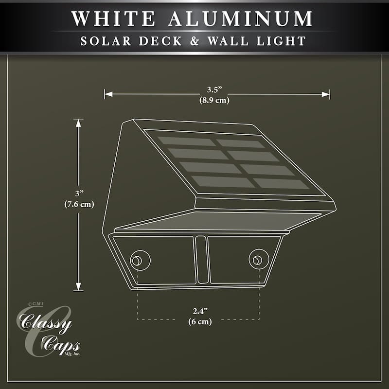 Classy Caps White Solar Deck and Wall Light (Set of 2)