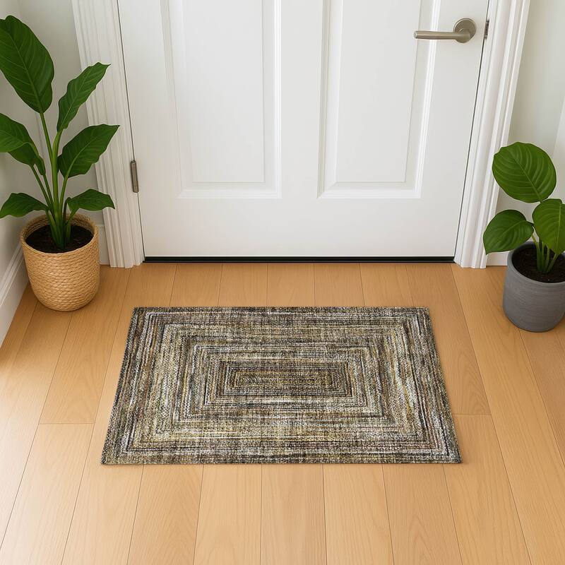 Premium Washable Super Soft Modern Dimensions Mayfield Rug - Brown - 1'8" x 2'6"