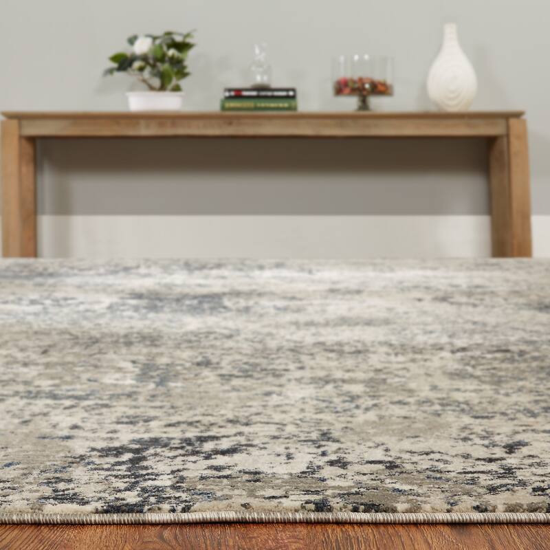 Porch & Den Holladay Sand / Steel Abstract Area Rug