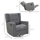 preview thumbnail 2 of 8, Wingback Swivel Recliner Chair Glider Rocking Chair with Button Tufted