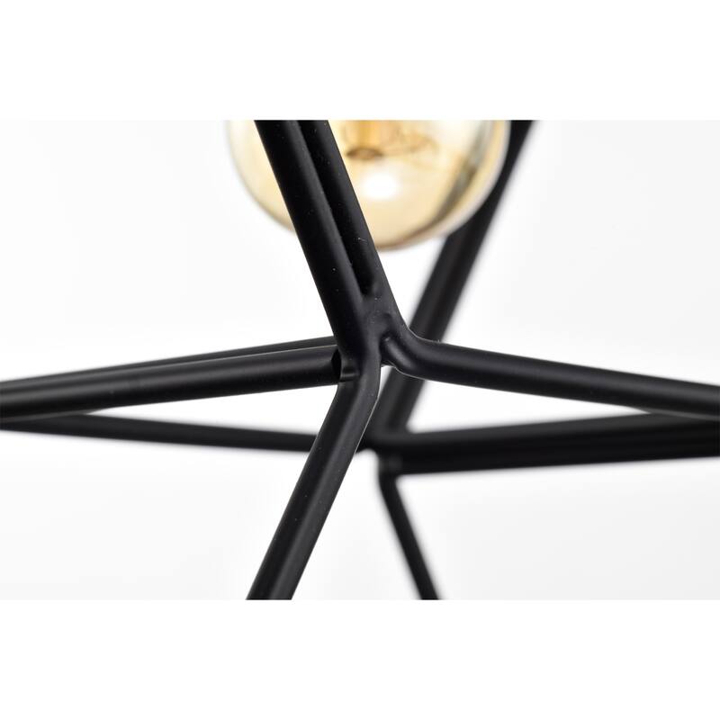 Berenice 33 Inch Clean Modern Industrial Style Matte Black and Satin Gold Finish Ceiling Lighted Chandelier 5-Light - N/A