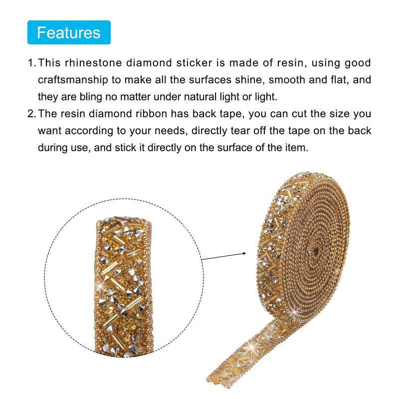2 Yard 13mm Crystal Rhinestone Diamond Hotfix Ribbon