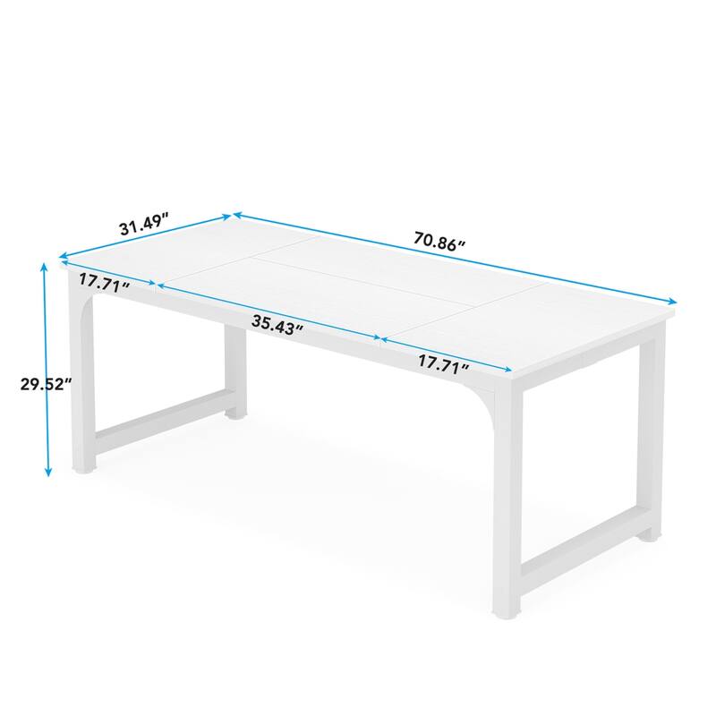 70.86" Conference Table, Meeting Table with Stable Metal Frame - 70.86”L x 31”W x 29”H