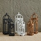 preview thumbnail 8 of 52, Glitzhome Set of 2 Wooden Church Style Decorative Lanterns Candle Holders for Wedding Mantle Entryway