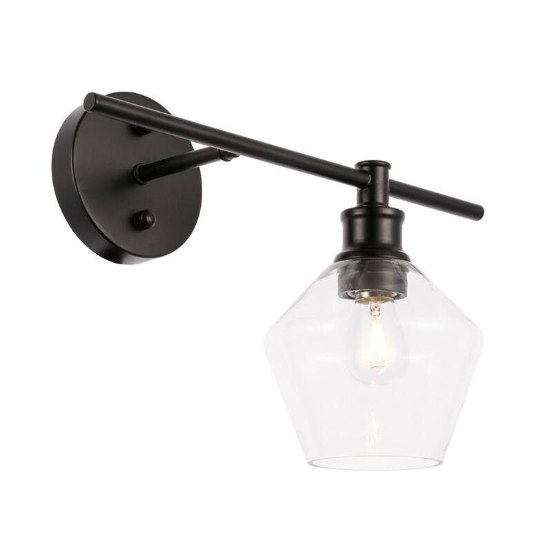 Gerald 1-Light Glass Right Wall sconce - 14.7/10.2 - 14.7/10.2