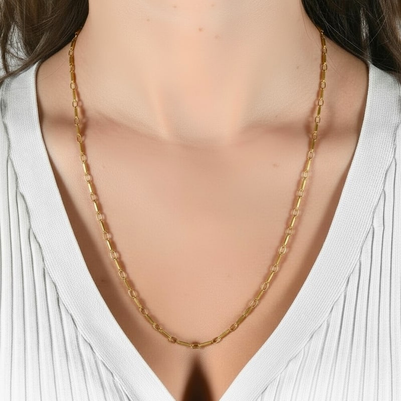 Bliss Diamond Yellow Gold Women's 24" Chain Necklace 8.50 Grams 2.5mm Thick