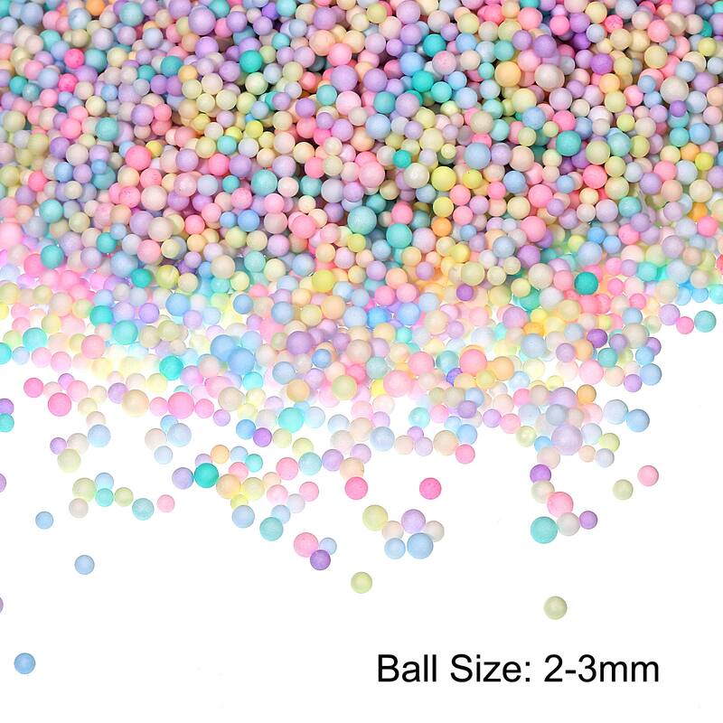 Foam Beads Foam Balls for DIY Craft Decoration, 1 Pack Approx 4000pcs - Assorted Color - 2-3mm