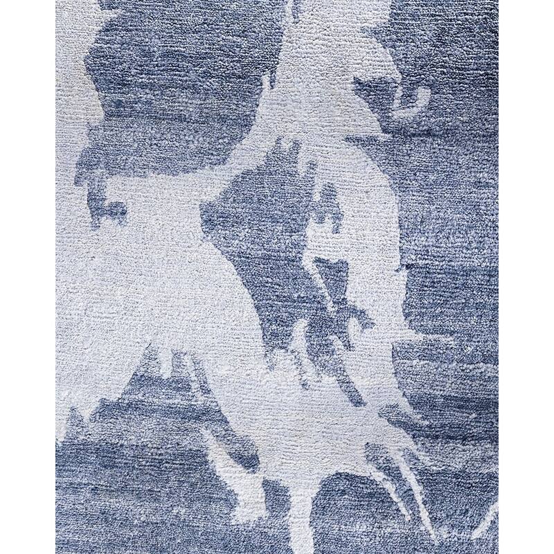 Modern One-of-a-Kind Hand-Knotted Area Rug, Blue - 9' 2" x 11' 10"