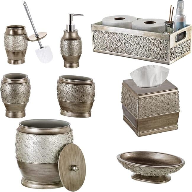 Creative Scents Toilet Brush Set Toilet Bowl Cleaner Brush and Holder - Silver