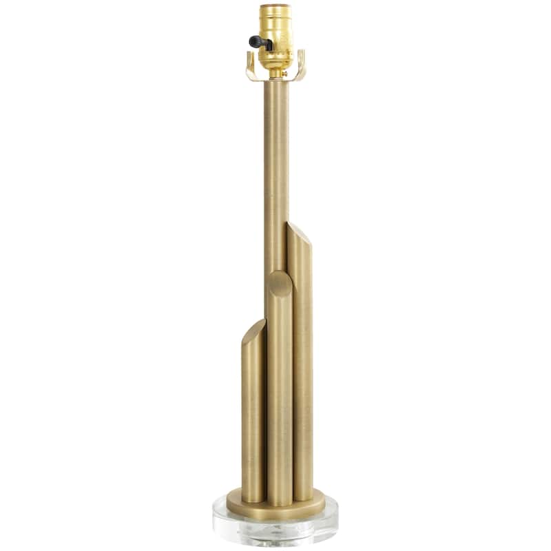 Metal Abstract Tiered Pillar Room Accent Lamp with Glass Base - Gold - Roche River Decor