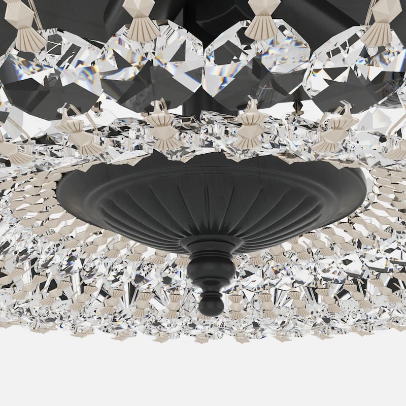 Maxax Steel Crystal Flush Mount
