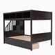preview thumbnail 17 of 30, Twin over Full Wood Bunk Bed with Shelfs, Storage Staircase and Drawers