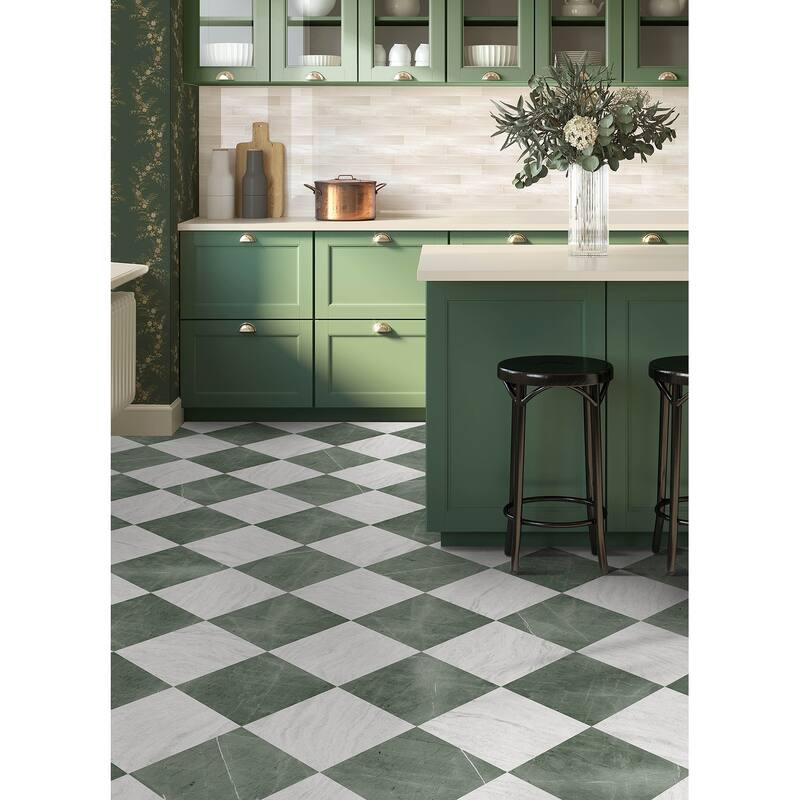 Chris Loves Julia x FloorPops Bonneville Jade Peel and Stick Floor Tiles