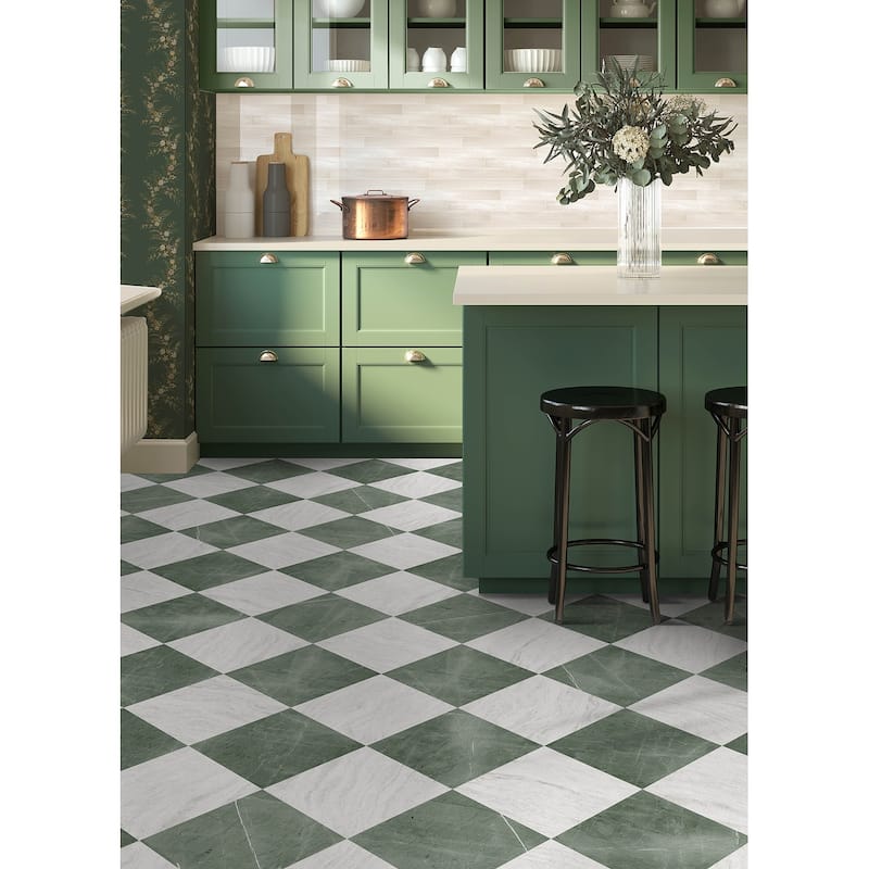 Chris Loves Julia x FloorPops Bonneville Jade Peel and Stick Floor Tiles