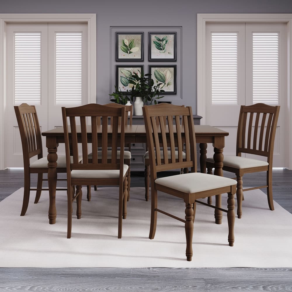 Clayfell 7-Piece Mayfield Dining Set With Turned Legs