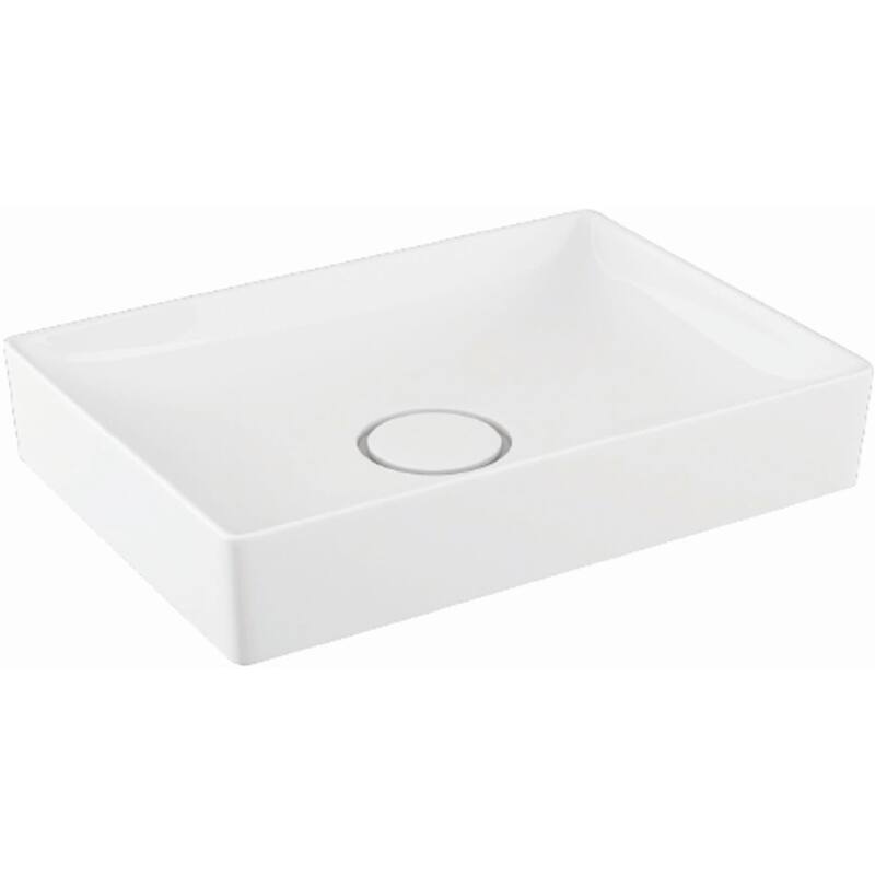 WS Bath Collections Vision 29-1/2" Ceramic Vessel Bathroom Sink - Gloss White