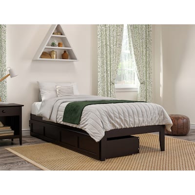 Colorado Twin Extra Long Bed with 2 Drawers in Espresso