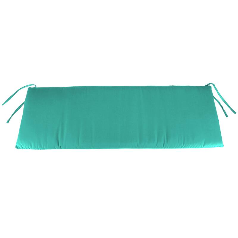 54" x 19" Outdoor Bench Cushion with Ties - 18.5'' L x 54'' W x 3'' H - Blue Turquoise